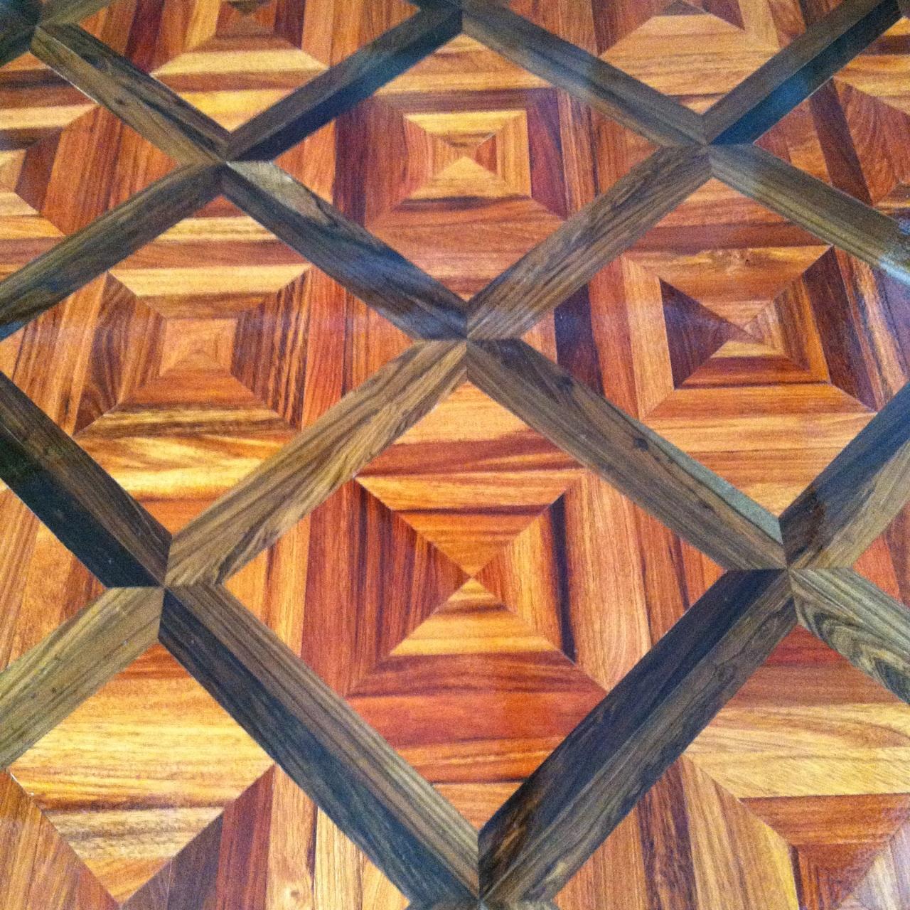 walnut fill with diamond pattern floor